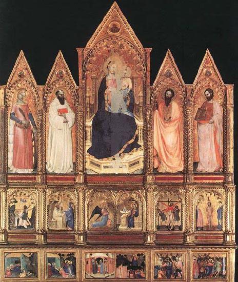 GIOVANNI DA MILANO Polyptych with Madonna and Saints Norge oil painting art
